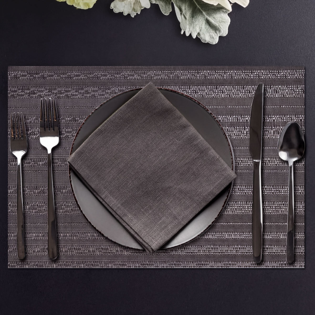 Set of four PVC placemats for dining table, featuring colorful, durable PVC material from brand 81811.