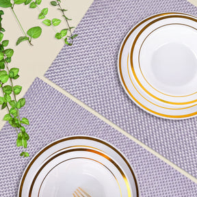 Set of four PVC placemats for dining table by 44339, featuring durable, colorful surface for protecting and decorating your table.