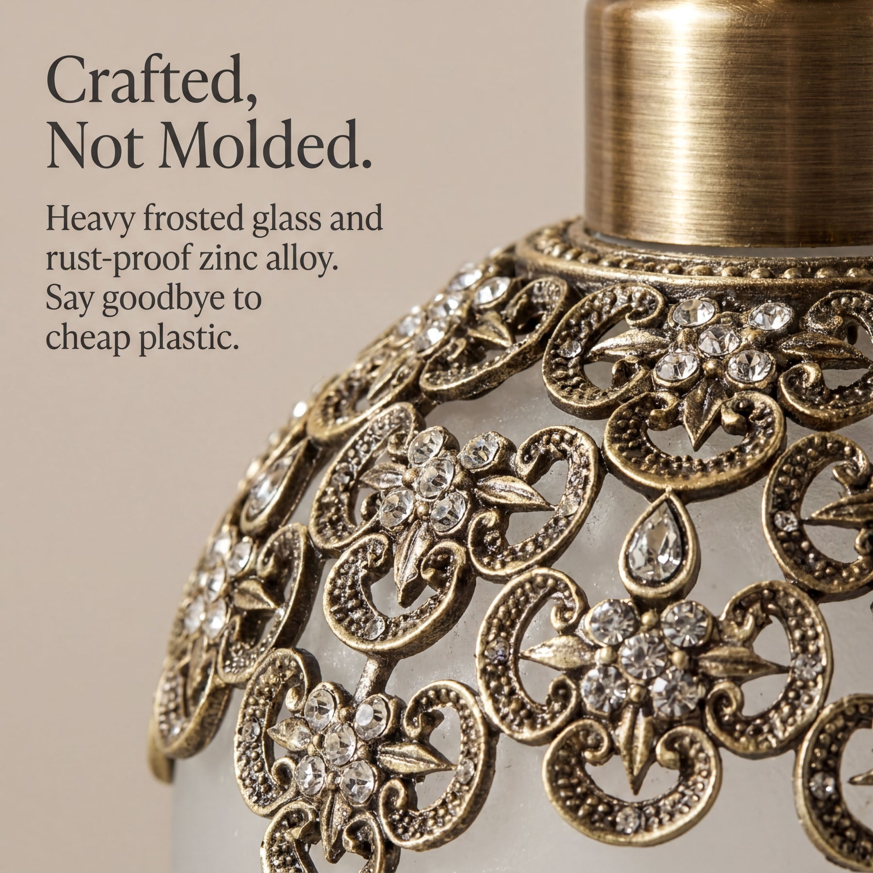 LB 24533 Colette Charm modern decorative bathroom lotion dispenser with a handmade soap pump, stylish gift for mom.