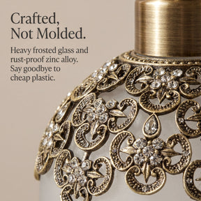 LB 24533 Colette Charm modern decorative bathroom lotion dispenser with a handmade soap pump, stylish gift for mom.