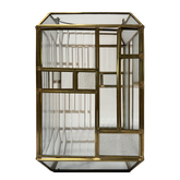 Gold Metal Frame and Glass Candle Holder Lantern - Decozen