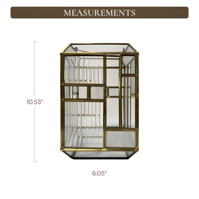 Gold Metal Frame and Glass Candle Holder Lantern - Decozen