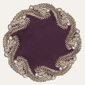 Plum Gold Table Doilies - Anyce Collection - Decozen