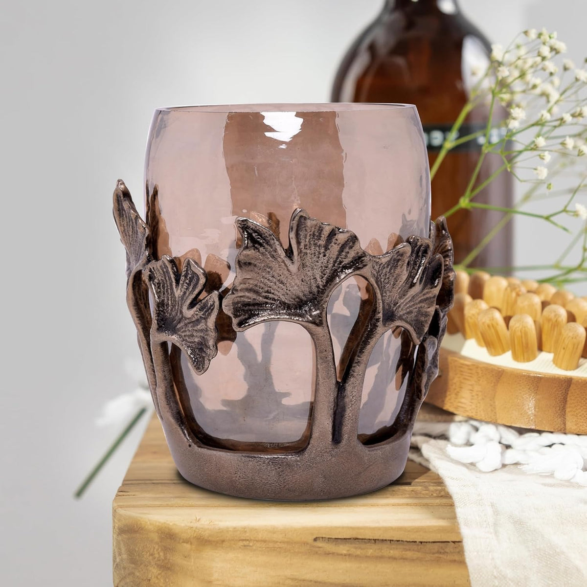 Elegant Aura stylish bathroom tumbler, contemporary decorative bath décor accessory with sleek design and modern home accent.