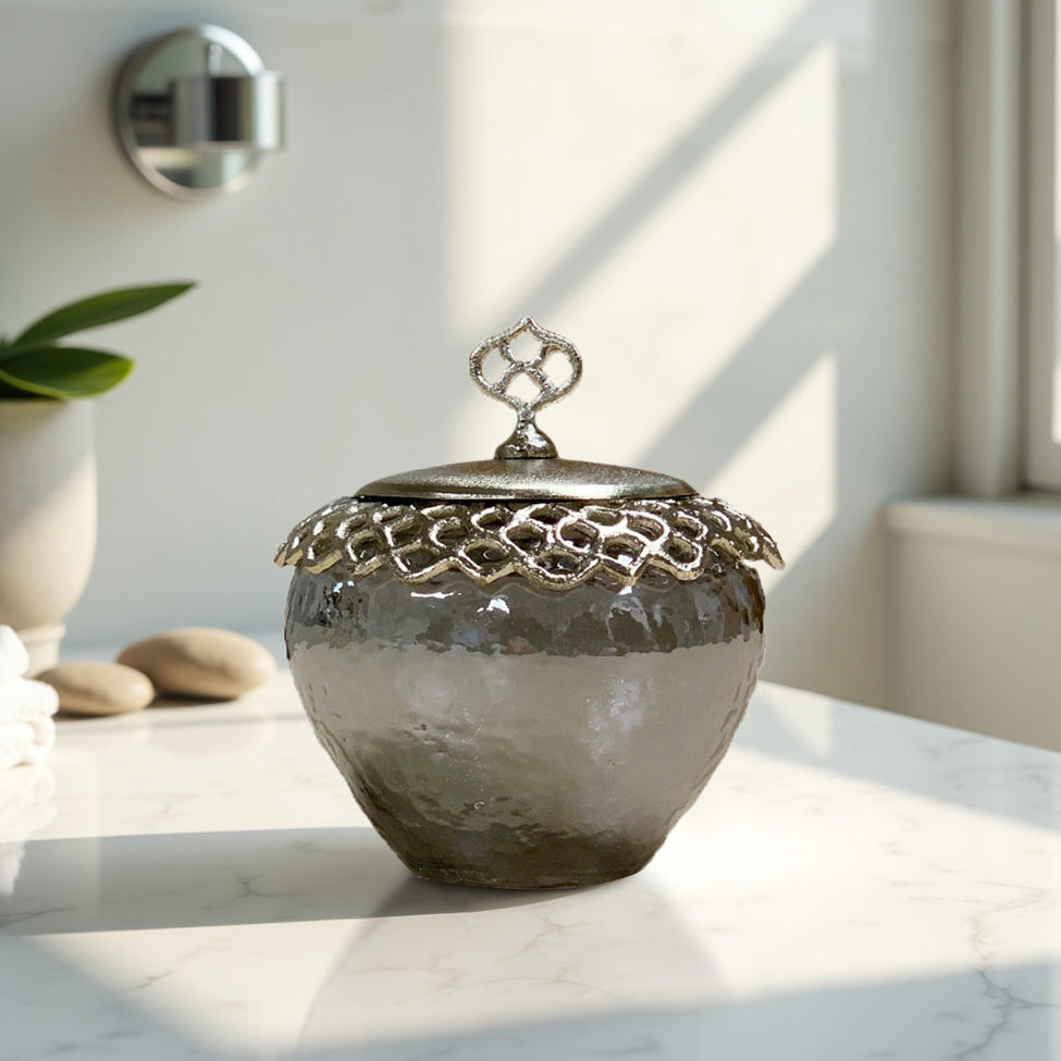 The Arabesque Collection - Cotton Ball Container - Decozen 