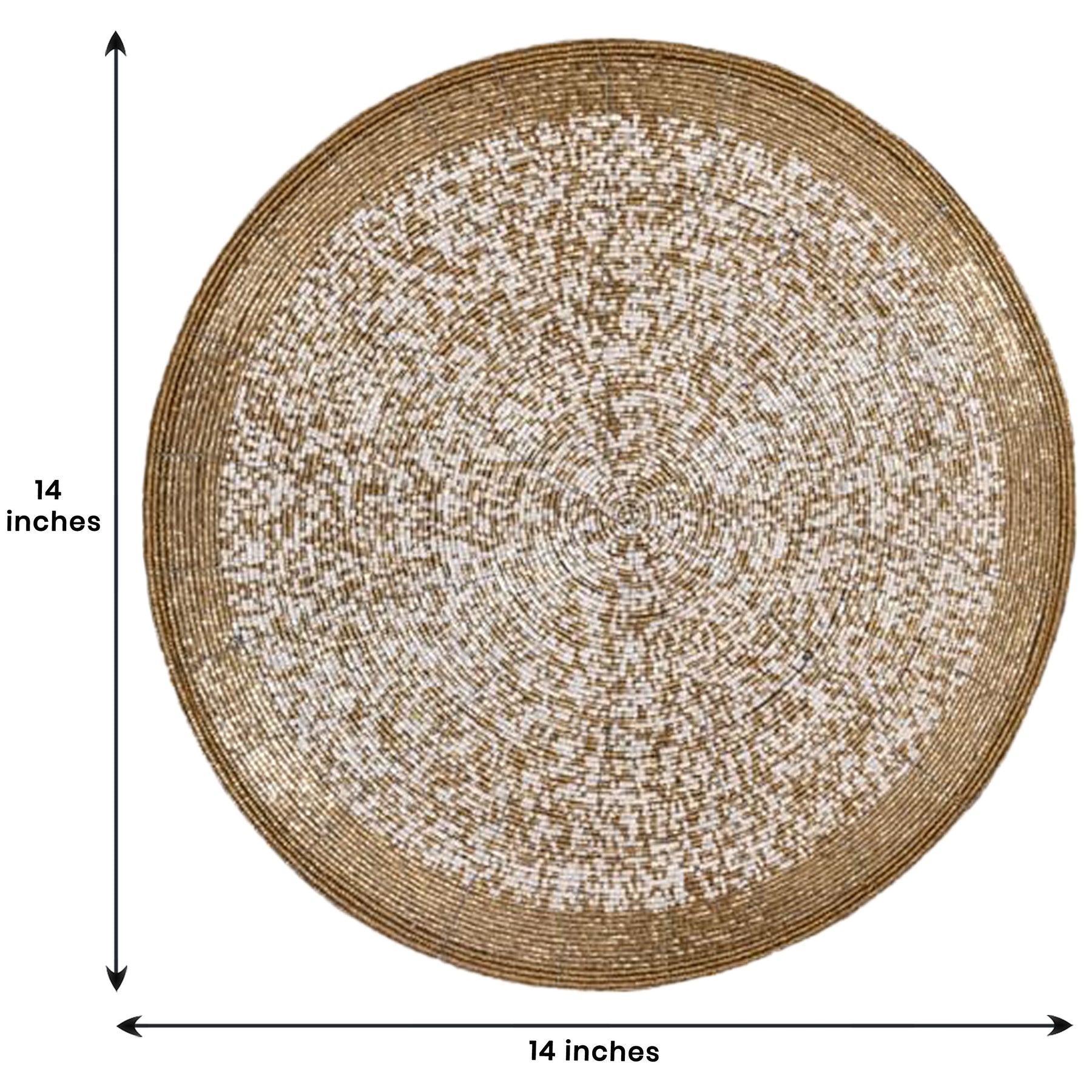 Golden Tatro – Beaded Placemats, The Tatro Collection Elegant Decorative Dining Table Accent 14 inch - Decozen