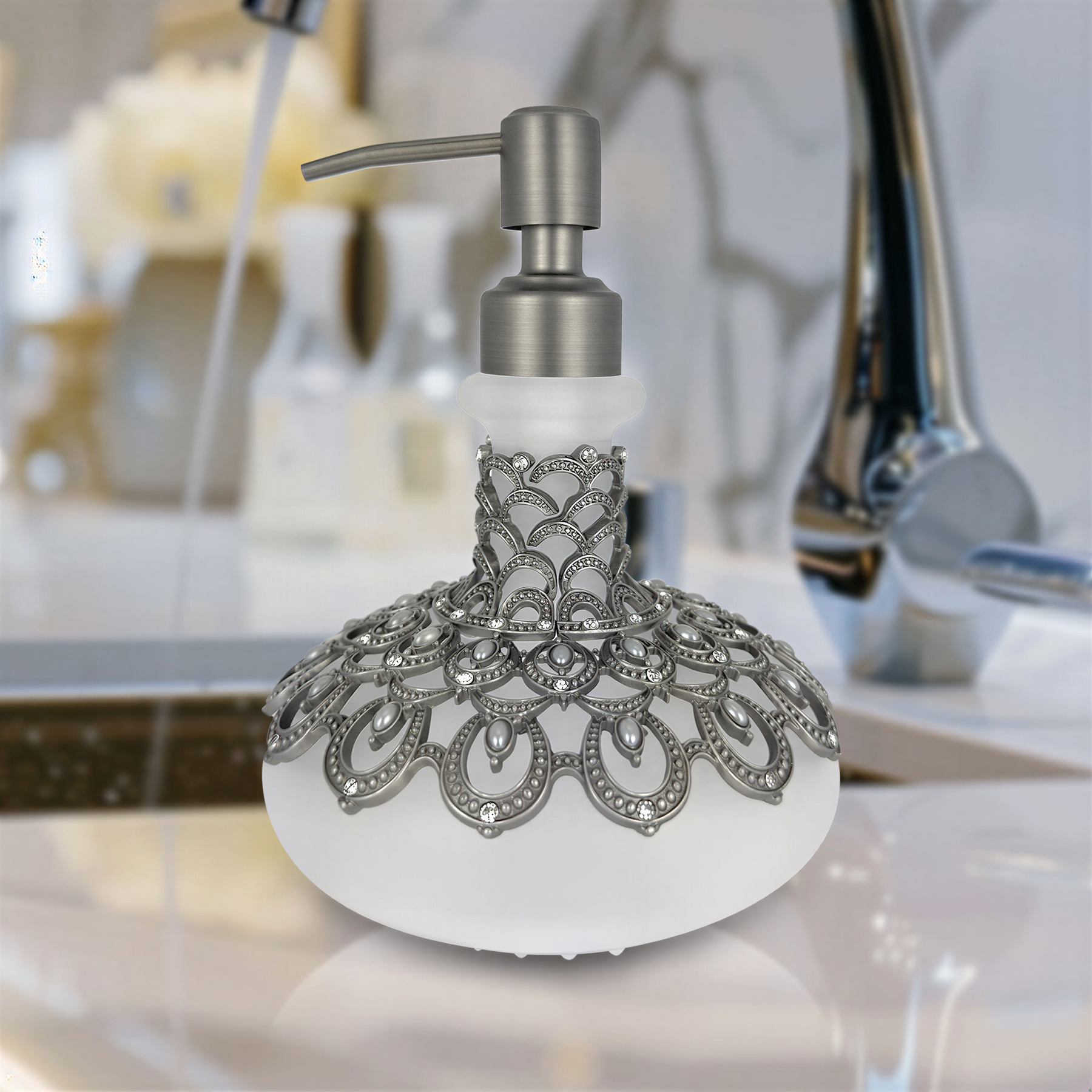 Capriana Haven – Modern Decorative Bathroom Accessory Handmade Soap Dispenser, 12.5 oz - Decozen 