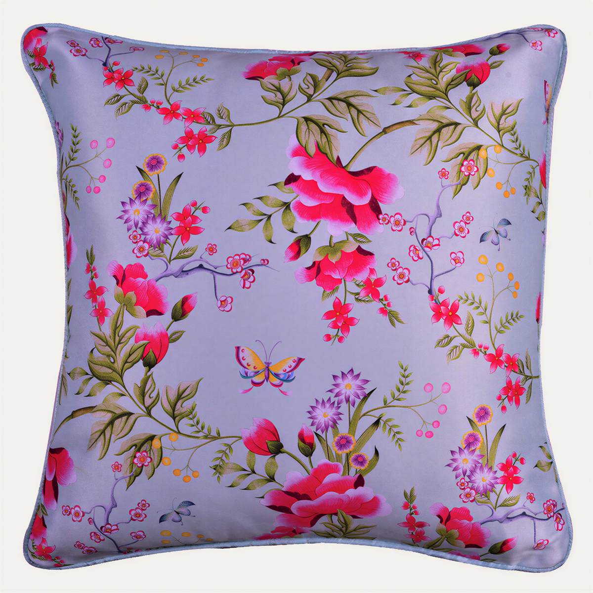 Floral printed throw pillow cover by CC-9700-A-4, 20x20 inch decorative pillow cover with vibrant floral design.