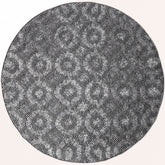 Set of two Adella Bloom beaded placemats featuring embroidered floral design, 14-inch decorative dining table décor.