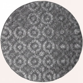 Set of two Adella Bloom beaded placemats featuring embroidered floral design, 14-inch decorative dining table décor.