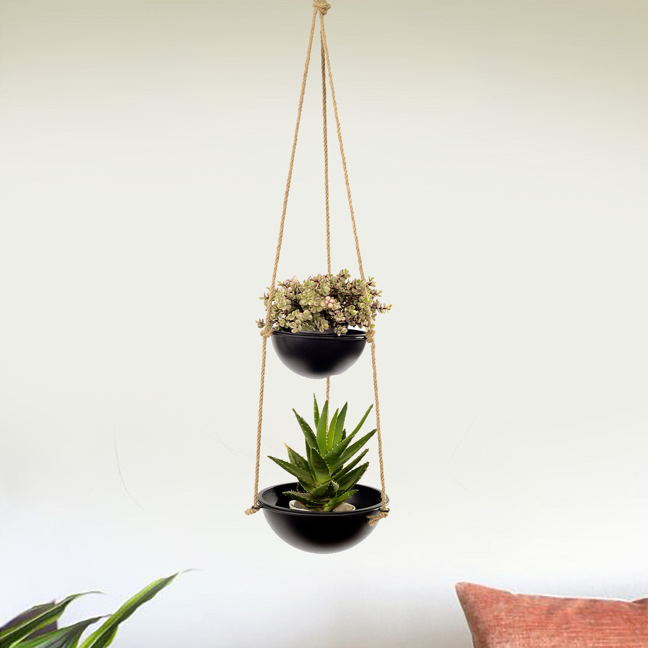 Hanging Planter with 2 Pots