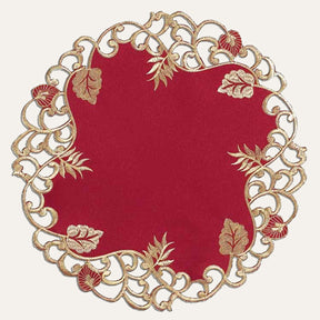 Burgundy Gold Table Doilies - Tarantino Collection - Decozen