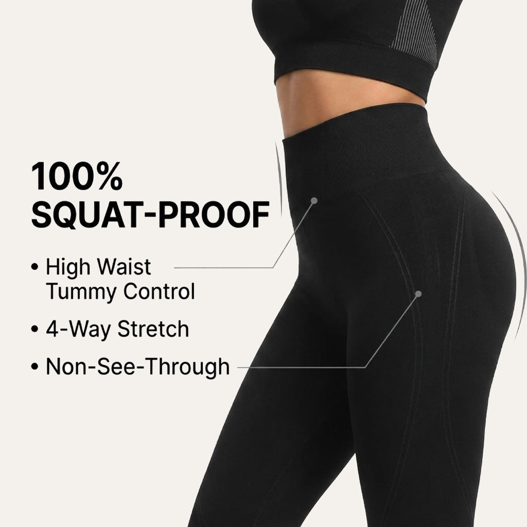 Yogazen Women's High-Waist Scrunch Booty Leggings – Black