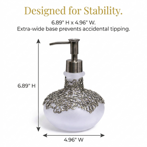 Elegant Haven LB 22725 modern decorative lotion dispenser with a handmade design, ideal for bathroom decor and gifting.