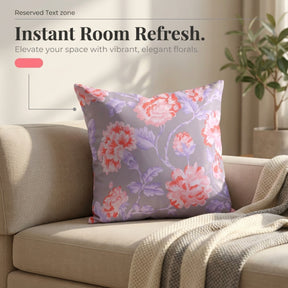Floral Printed Throw Pillow Covers - 20 x 20 Inches