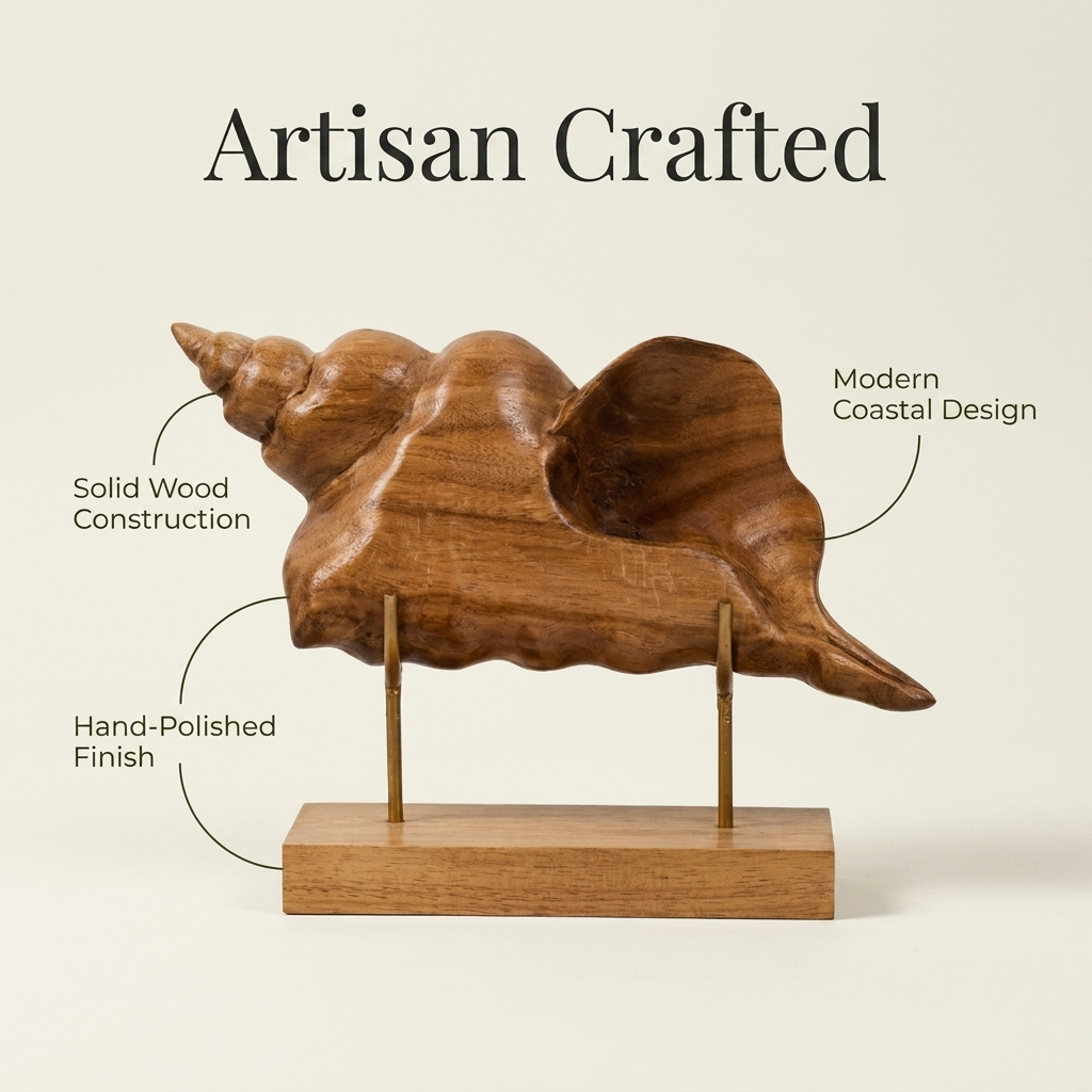 Wooden Shell Sculpture – Coastal Acacia Wood