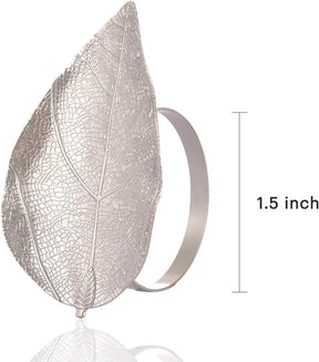 Silver Grace – Napkin Rings in Silver Leaf Design, Elegant Decorative Dining Table Décor