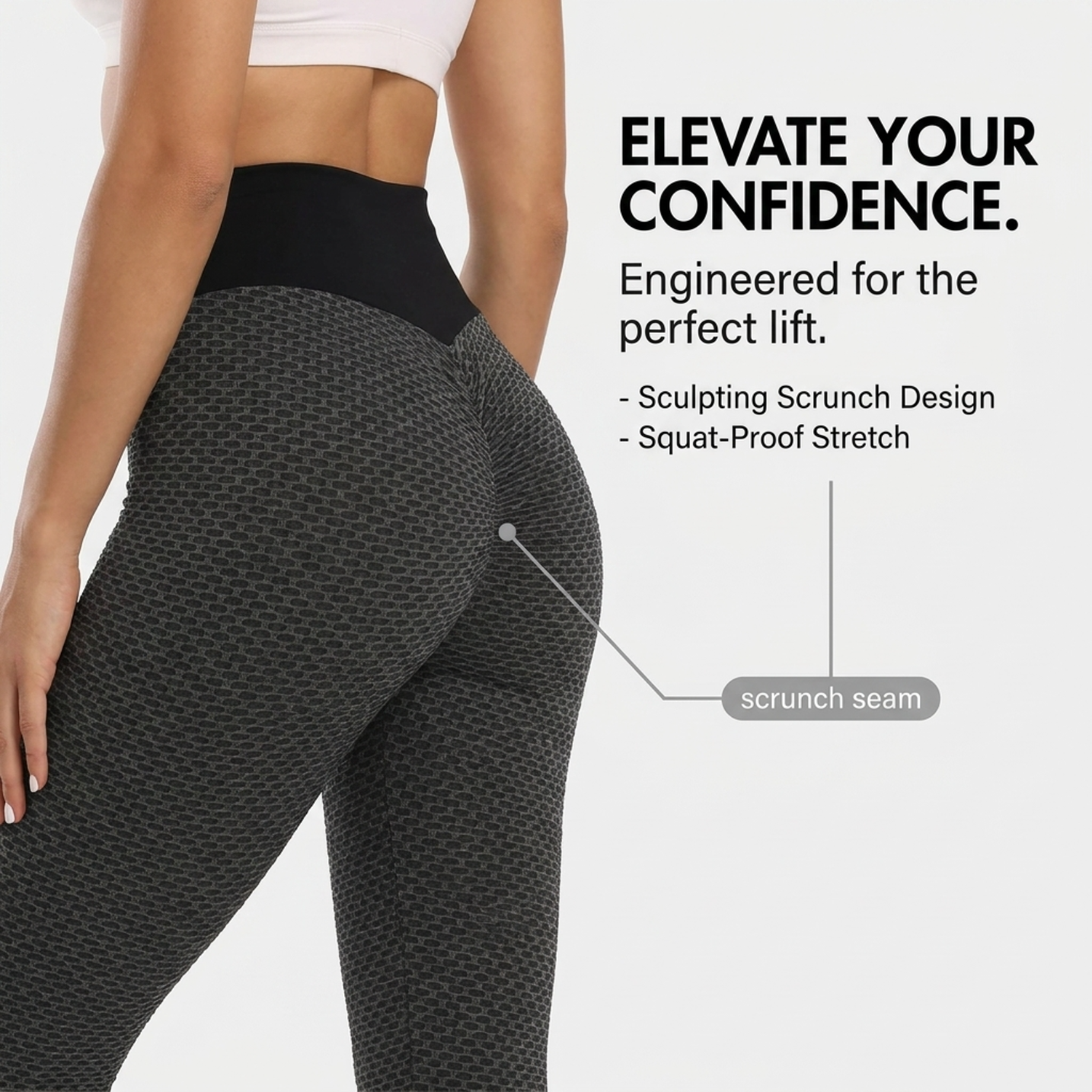 High Waist Capri Leggings, Black Tummy Control Yoga Activewear