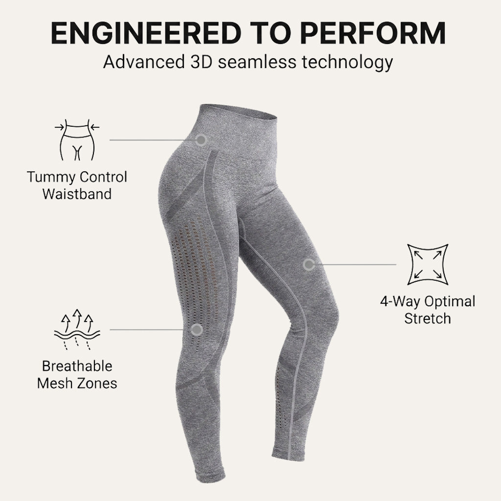 Yogazen Women's High-Waist Seamless Leggings – Light Gray