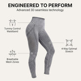 Yogazen Women's High-Waist Seamless Leggings – Light Gray