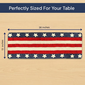 USA Flag Beaded Table Runner 13" x 54"