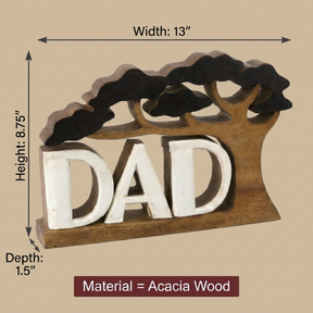 Proud Dad – Hand Carved Wooden Sculpture, Artistic Father’s Day Home Decor