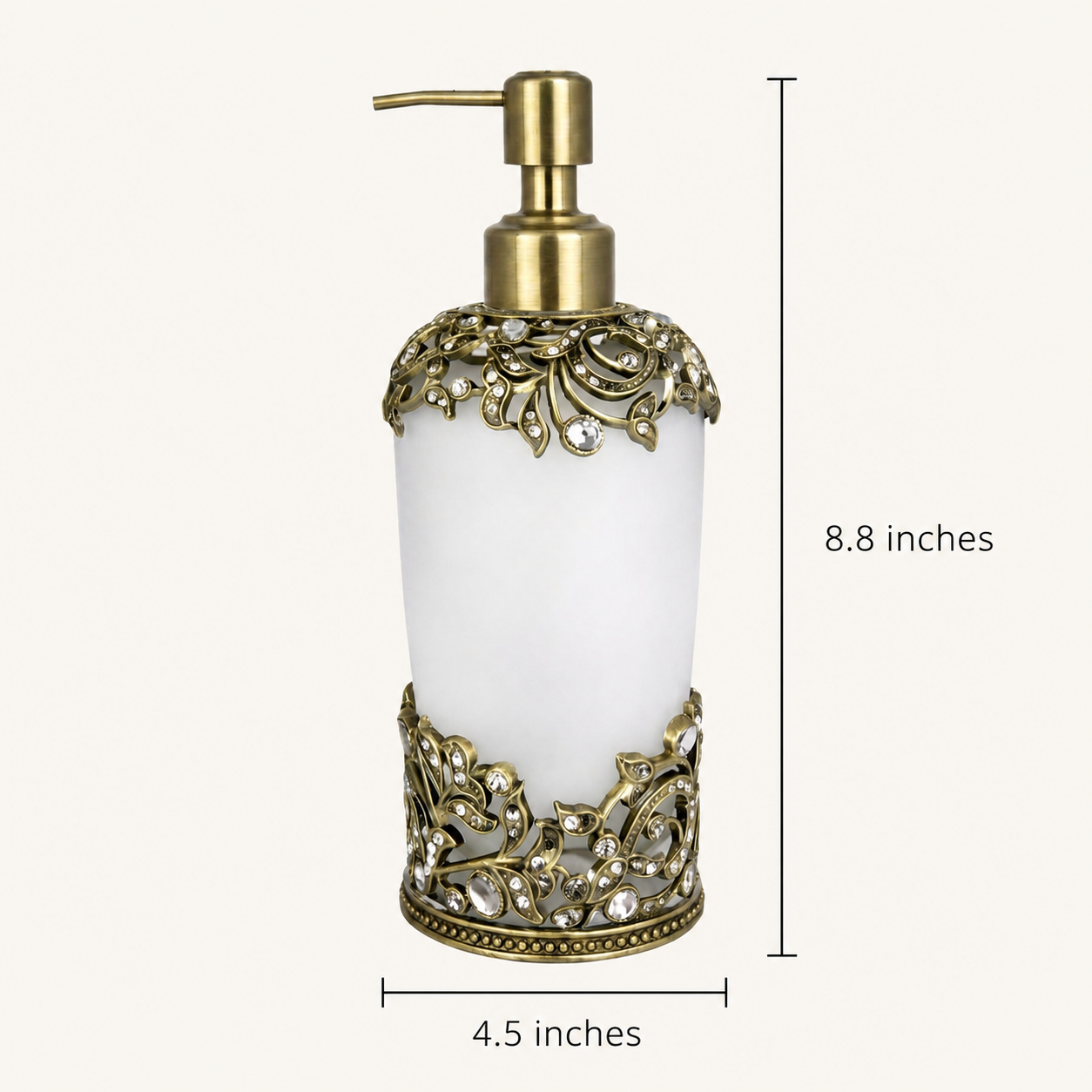 Liora Bloom modern decorative bathroom lotion dispenser by LB24618D, 9 oz handmade soap dispenser with a stylish design.