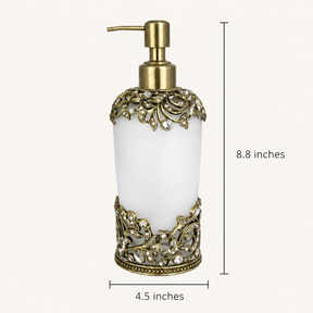 Liora Bloom modern decorative bathroom lotion dispenser by LB24618D, 9 oz handmade soap dispenser with a stylish design.