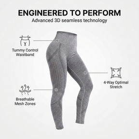 Yogazen Women's High-Waist Seamless Leggings – Ruched Butt Tummy-Control Tights