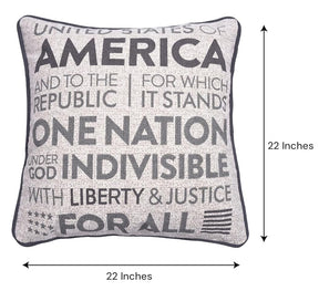 Patriotic Design Printed Throw Pillow Cover - 18 x 18 Inches