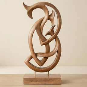 Handcrafted wooden fish sculpture from Macaluso Lucky Fish collection, artistic home décor wooden décor piece.