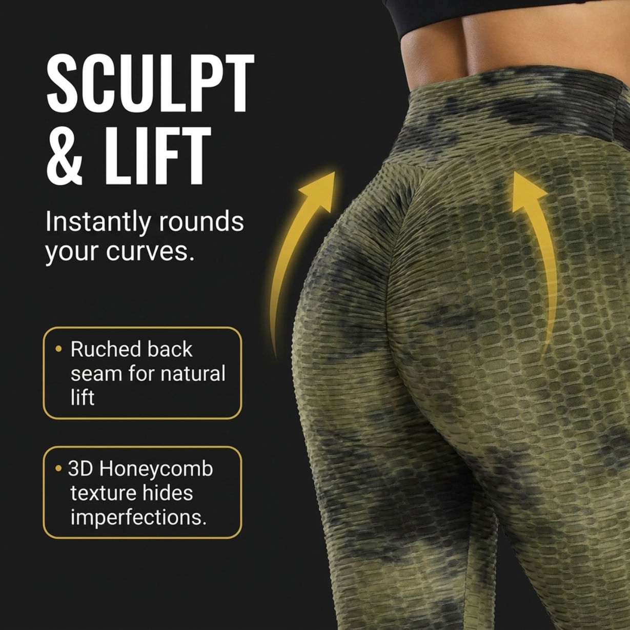 Yogazen Women's High-Waist Capri Leggings – Tummy-Control Yoga Pants (Camo & Brights)
