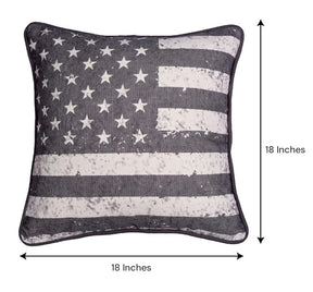 Patriotic Design Printed Throw Pillow Cover - 18 x 18 Inches