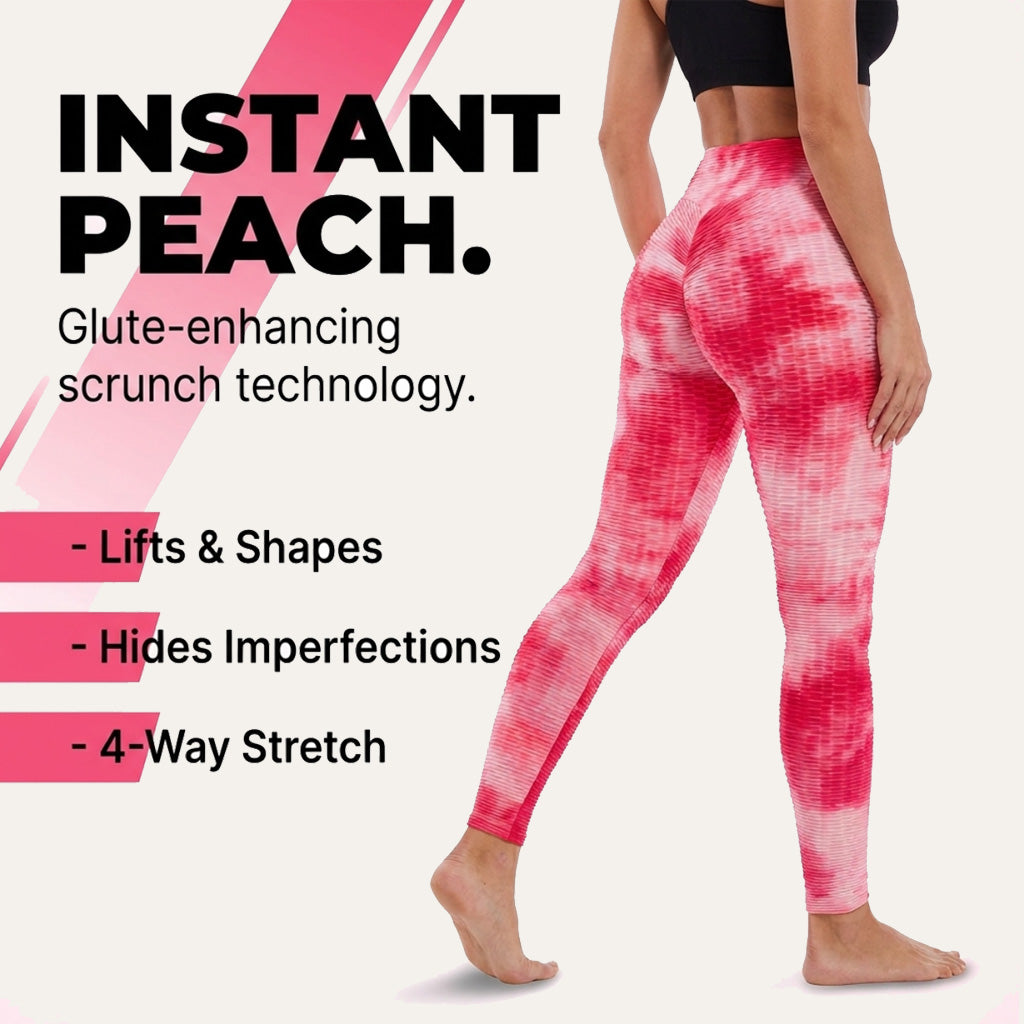 Yogazen Women's High-Waist Printed Capri Leggings – Red/Pink