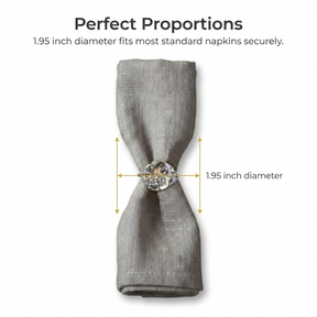 Napkin Rings in Silver Nickel Finish Ladybug Design - Set of 4