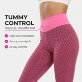 High Waist Capri Leggings, Pink, Women's Tummy Control Yoga Leggings