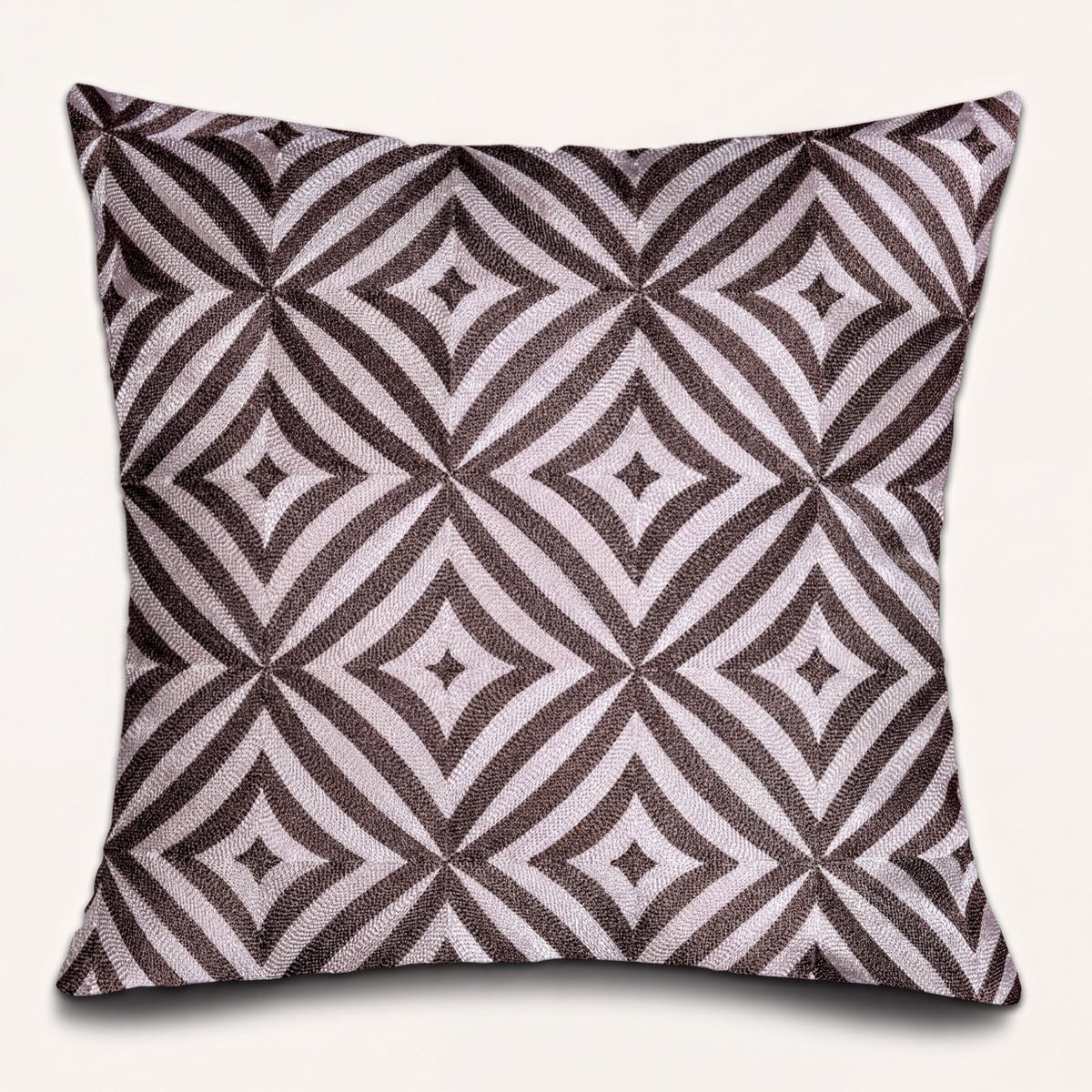 Beige and brown throw pillow cover, 20x20 inches, from #016 brand, showcasing soft fabric and stylish design for home decor.