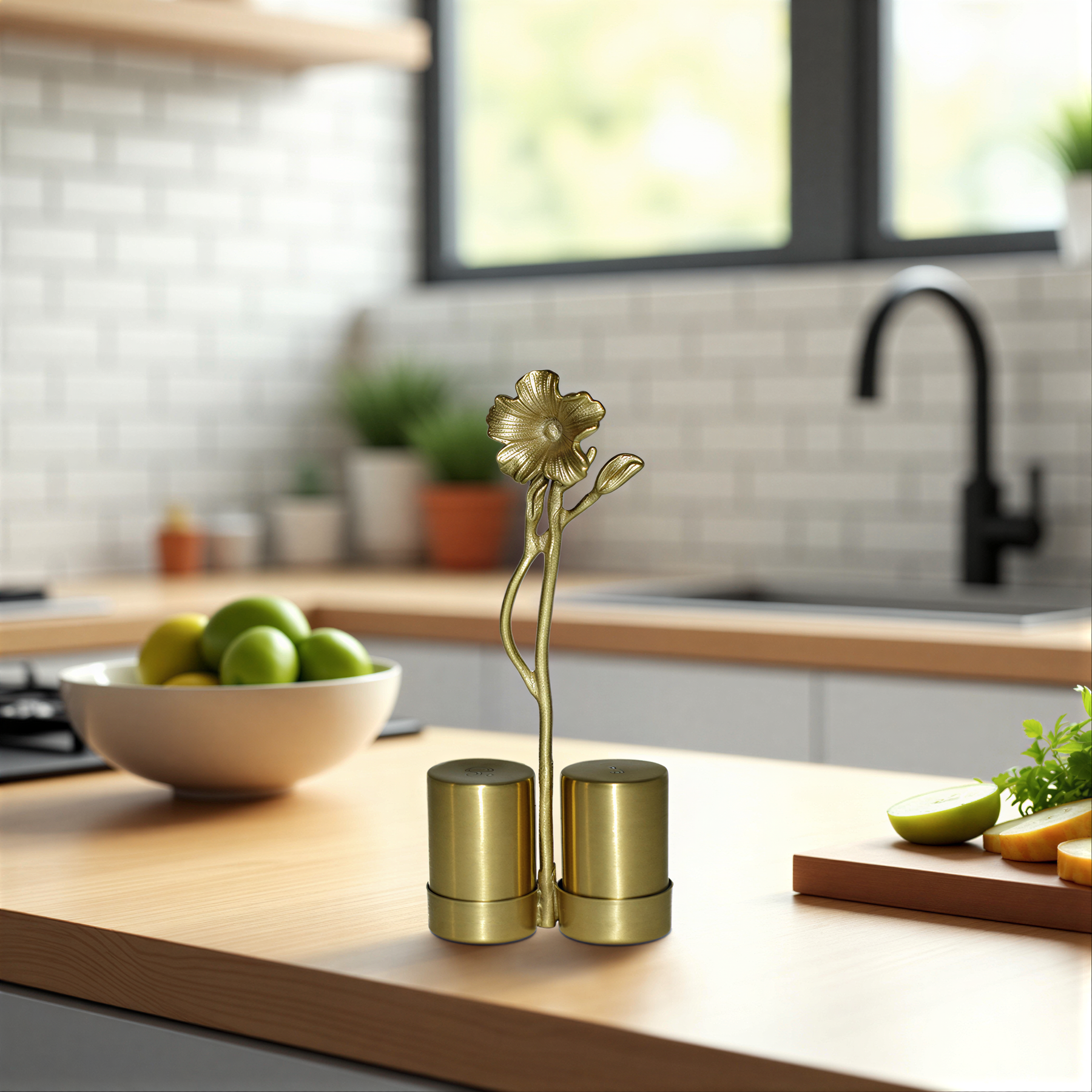 Salt and pepper shakers with rosemary accents, decorative kitchen décor piece from the 25083SEWB collection.