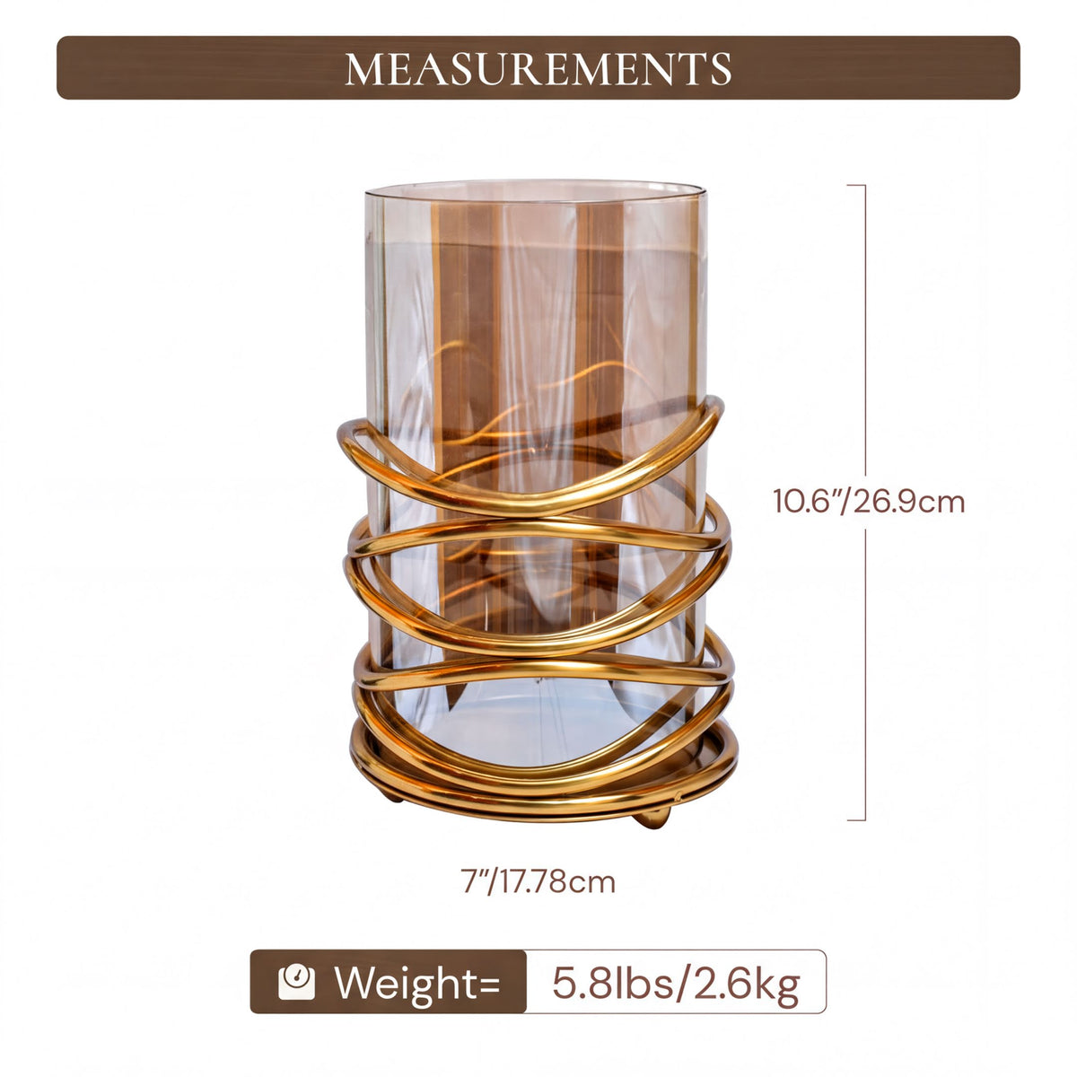 Large swirl design candle holder by 2016406, featuring elegant, curved glass with a wide opening for candles.