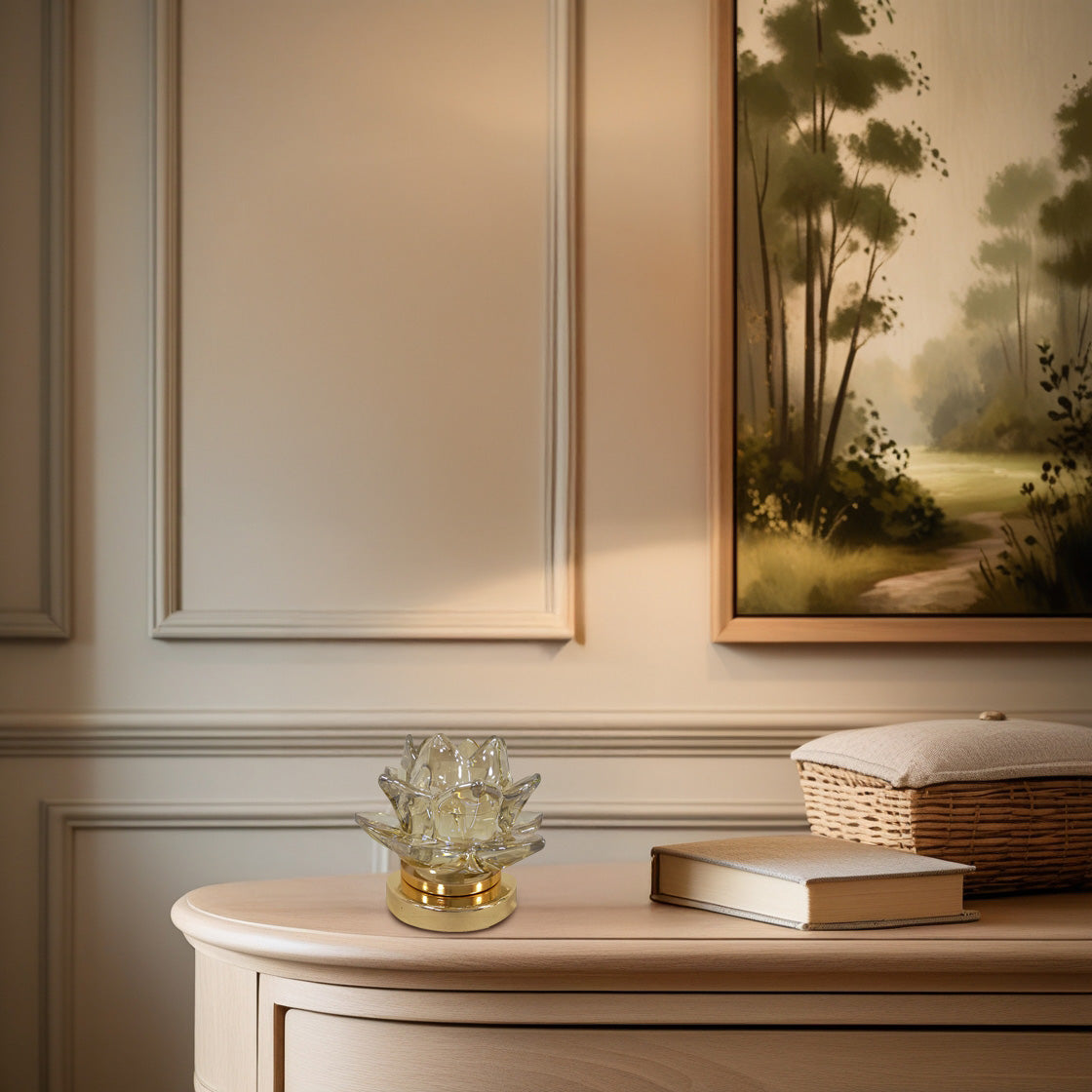 Floral Clear Glass Tea Light Candle Holder - Decozen