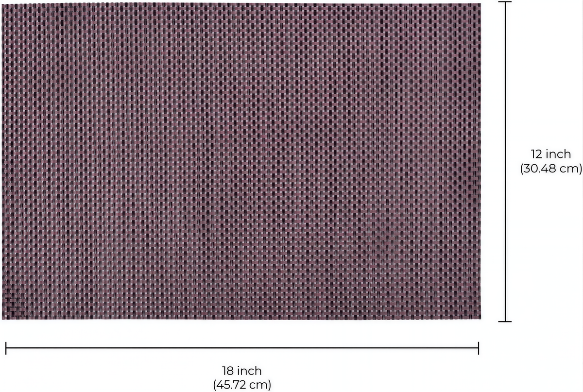 Brown PVC Decozen placemats, 18x12 inches, heat-resistant, washable, wipeable table protectors for indoor and outdoor kitchen decor.