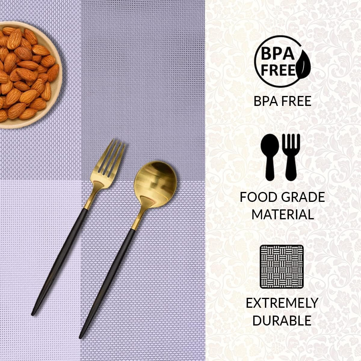 Notting Hill White Gray Placemats – Washable Heat Resistant - Decozen