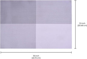 Notting Hill White Gray Placemats – Washable Heat Resistant - Decozen