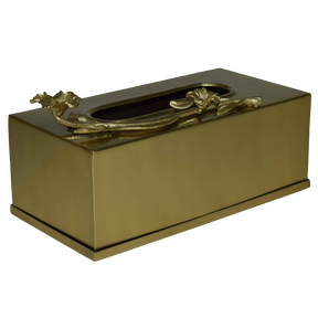 Gold Rectangular Tissue Box Cover