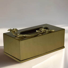 Gold Rectangular Tissue Box Cover