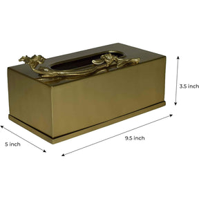 Gold Rectangular Tissue Box Cover