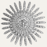 Set of four Silver Radiance napkin rings in silver crystals design, elegant decorative dining table accessories.