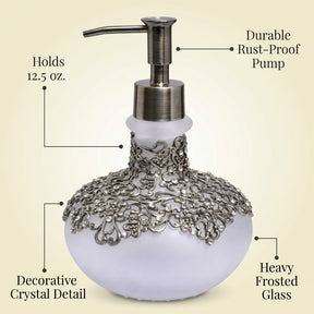 Elegant Haven modern decorative lotion dispenser by LB 22725, handcrafted soap dispenser for bathroom decor and gift ideas