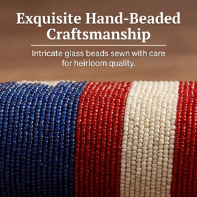 USA Flag Beaded Table Runner 13" x 54"
