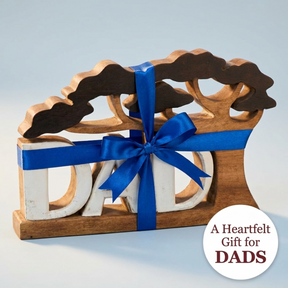 Proud Dad – Hand Carved Wooden Sculpture, Artistic Father’s Day Home Decor